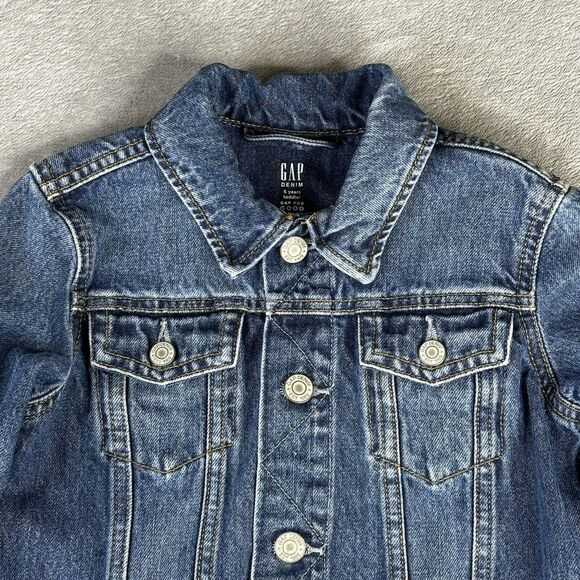 Gap Denim Jean Jacket Toddler Size 5 Button Up Coat - Picture 2 of 11